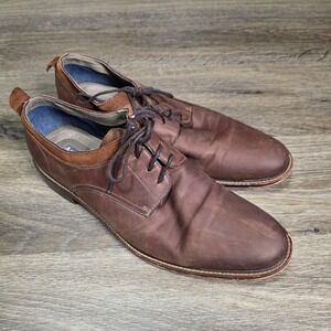 Aston Grey Mens 10.5 Dwilia Oxford Shoes Brown Leather Suede Trim 1013351